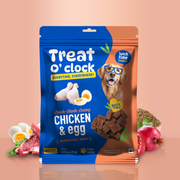 Treat O'Clock Chicken & Egg Dog Treats | Natural High-Protein Snacks for Growth & Energetic Play