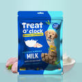 Treat O'Clock Milk & Chicken Natural Dog Treats for Growth - Energy Booster Milk Snacks for Puppies & Cats | Calcium & Vitamin D3 Rich & Grain-Free