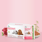 Natgut Natural Digestive Supplement for Dogs & Cats | Fast-Acting Herbal Granules for Diarrhea Relief & Gut Immunity - 30 Sachets