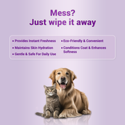 Fresh Me Up Biodegradable Pet Wipes with Aloe Vera ( 80 Pulls) | Non-Alcoholic, Gentle Daily Cleaning