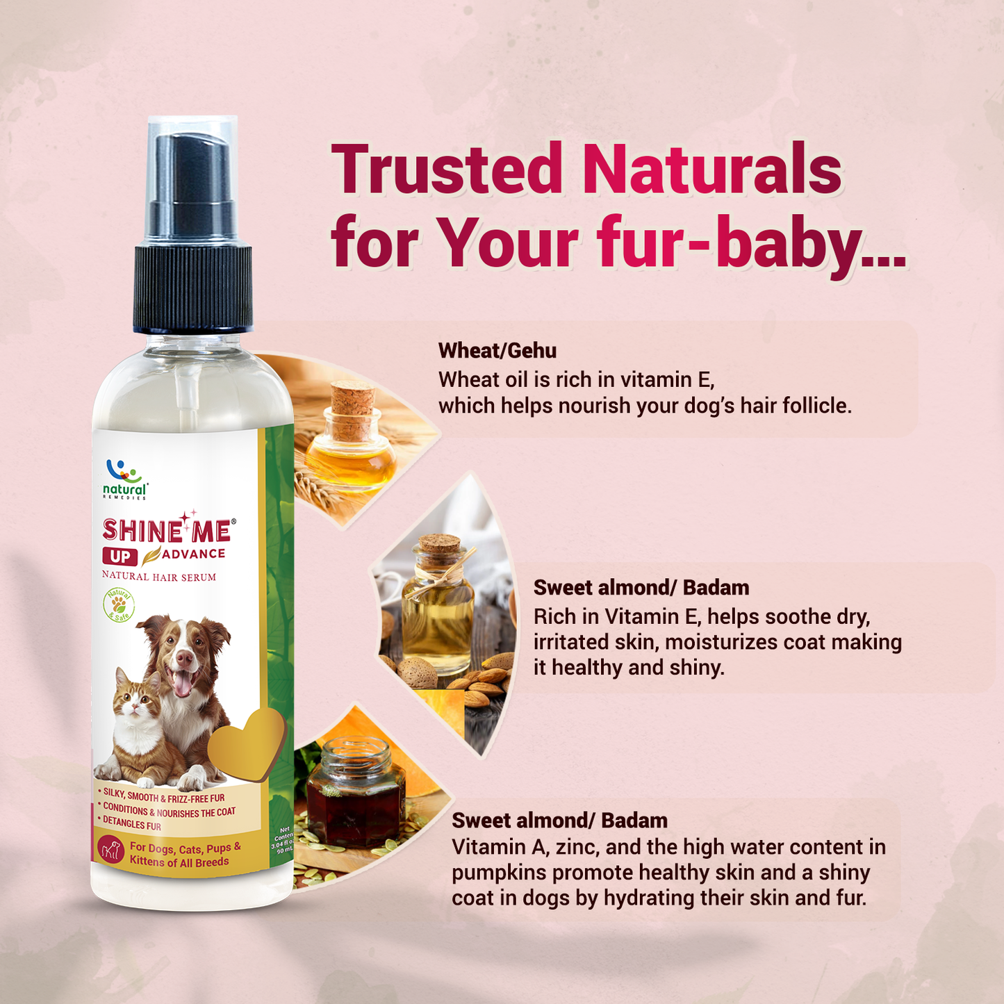 Shine Me Up Advanced | Natural Coat Serum for Dogs & Cats | Detangles & Nourishes (90ml)