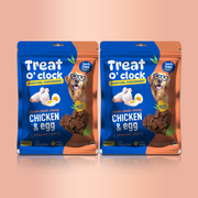 Treat O'Clock Chicken & Egg Dog Treats | Natural High-Protein Snacks for Growth & Energetic Play