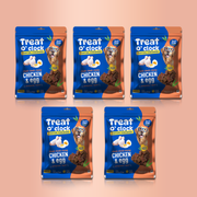Treat O'Clock Chicken & Egg Dog Treats | Natural High-Protein Snacks for Growth & Energetic Play