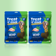 Treat O'Clock Hemp & Tulsi Calming Dog Treats | Natural Stress Relief & Night-Time Snacks with Real Chicken Meat