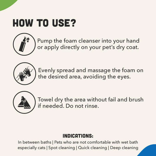FRESH ME UP Waterless Foam Cleanser for dogs and cats, No-Rinse Shampoo 2